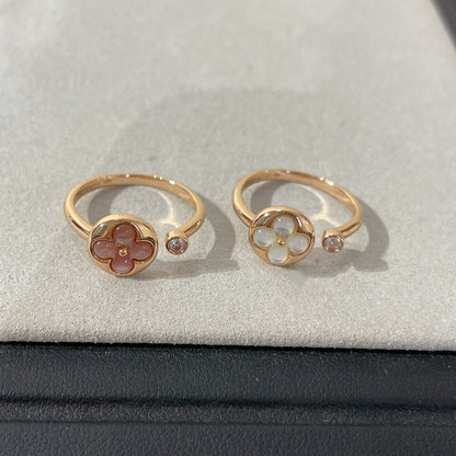 [⭐Haelin Jewelry]SUN 1 DIAMOND PINK MOP RING