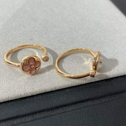 [⭐Haelin Jewelry]SUN 1 DIAMOND PINK MOP RING