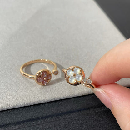 [⭐Haelin Jewelry]SUN 1 DIAMOND PINK MOP RING