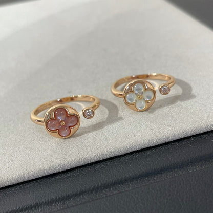 [⭐Haelin Jewelry]SUN 1 DIAMOND PINK MOP RING