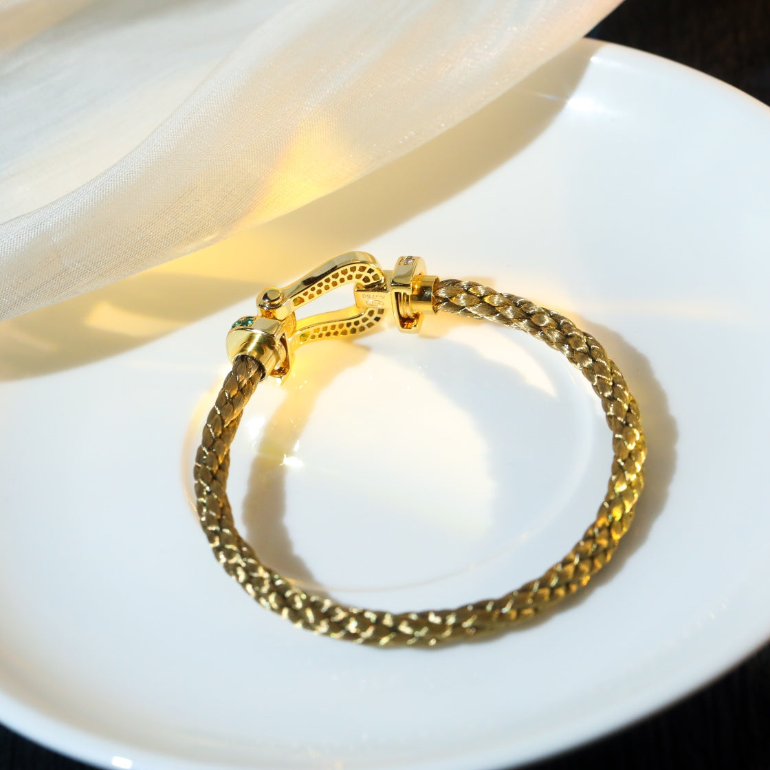 [⭐Haelin Jewelry]FORCE 10 GOLD GREEN DIAMOND PAVED