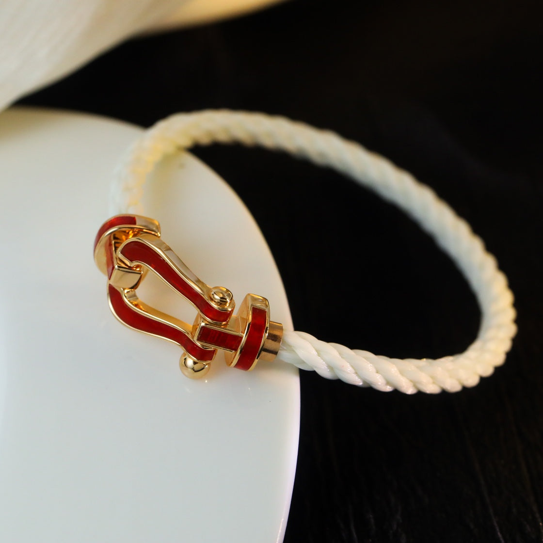 [⭐Haelin Jewelry]FORCE 10 WHITE TEXTILE DIAMOND PAVED