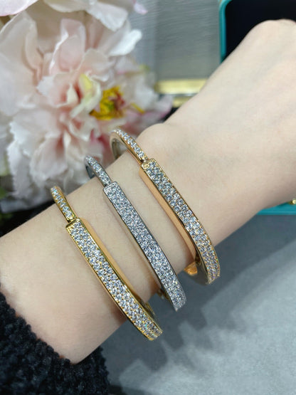 [Haelin Jewelry]LOCK BRACELET DIAMOND PAVED