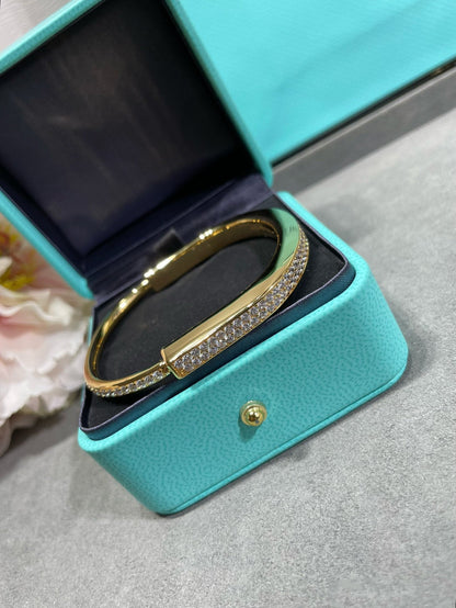 [Haelin Jewelry]LOCK BRACELET DIAMOND PAVED