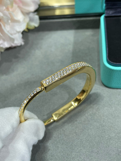 [Haelin Jewelry]LOCK BRACELET DIAMOND PAVED