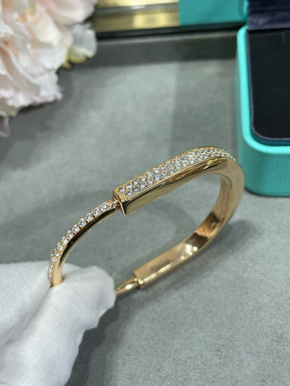 [Haelin Jewelry]LOCK BRACELET DIAMOND PAVED