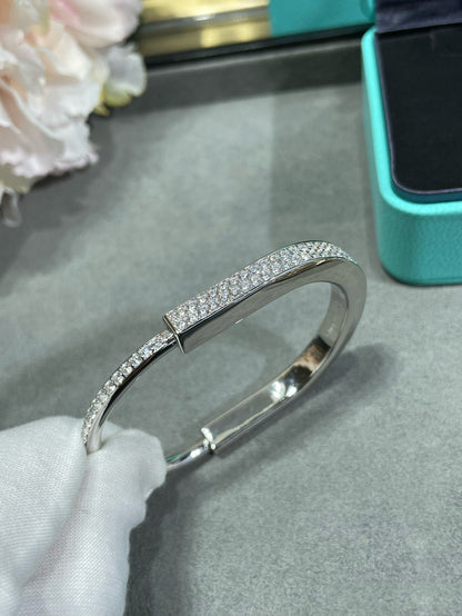 [Haelin Jewelry]LOCK BRACELET DIAMOND PAVED