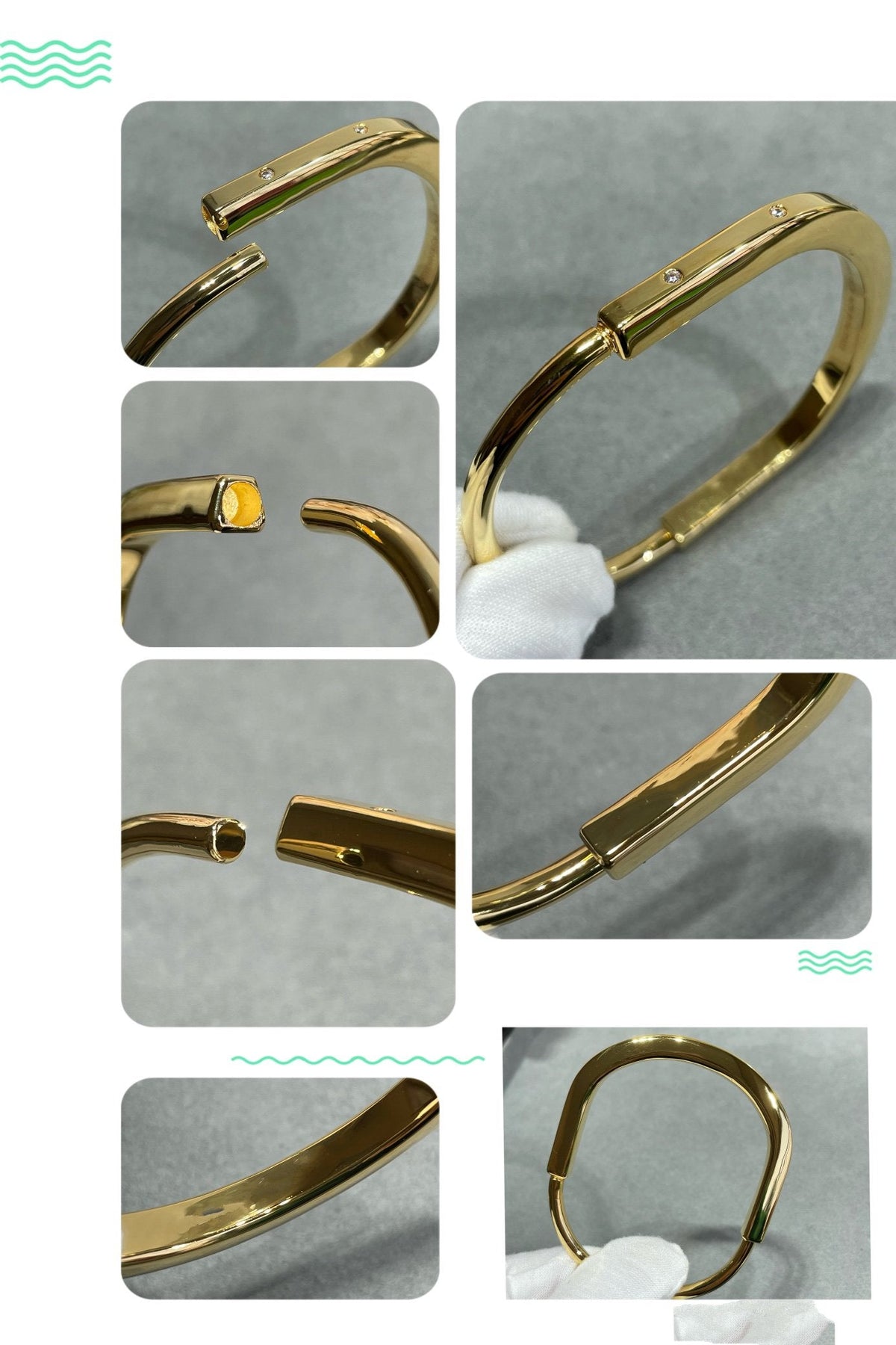 [Haelin Jewelry]LOCK BRACELET 8 DIAMOND