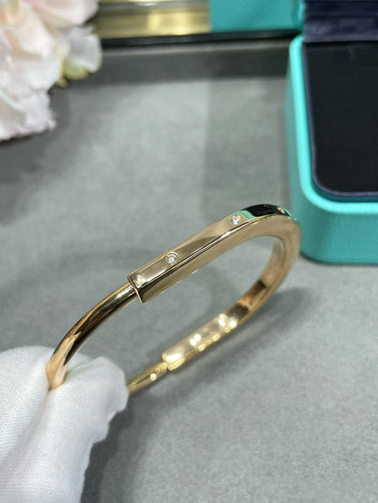 [Haelin Jewelry]LOCK BRACELET 8 DIAMOND