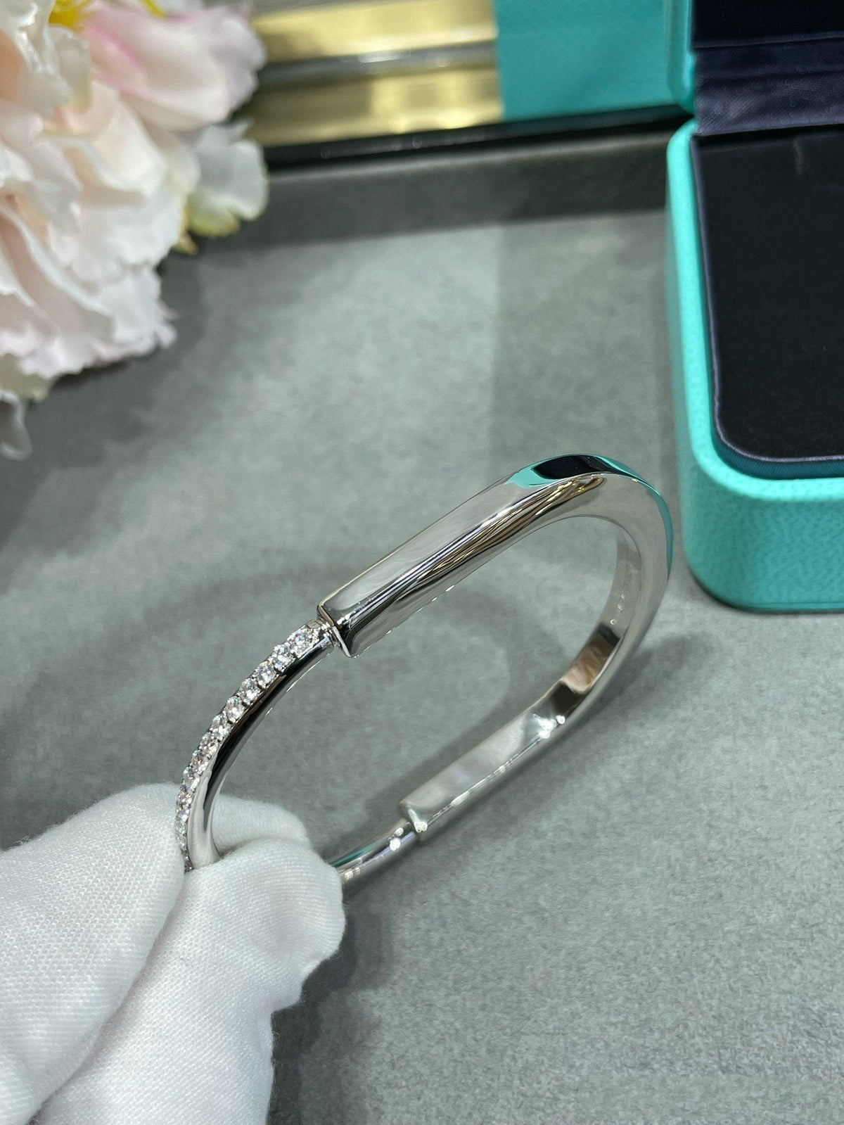 [Haelin Jewelry]LOCK BRACELET DIAMOND