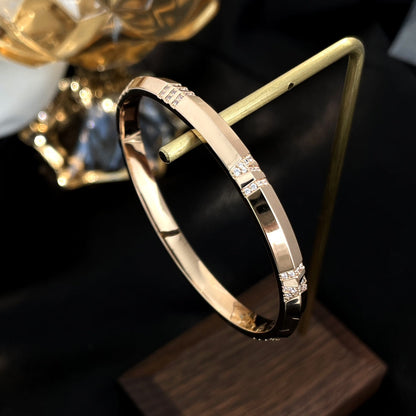 [Haelin Jewelry]ATLAS BRACELET 6MM DIAMOND PINK GOLD