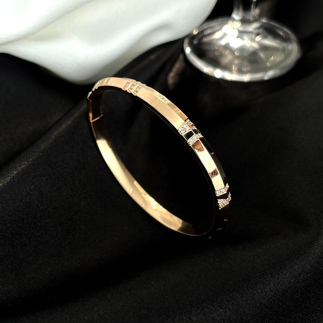 [Haelin Jewelry]ATLAS BRACELET 6MM DIAMOND PINK GOLD