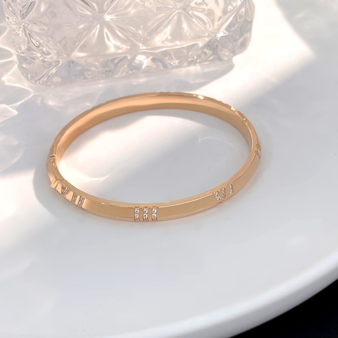 [Haelin Jewelry]ATLAS BRACELET 6MM DIAMOND PINK GOLD