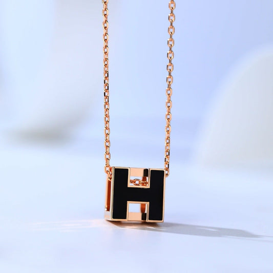 [⭐Haelin Jewelry]H CAGE PINK GOLD NECKLACE
