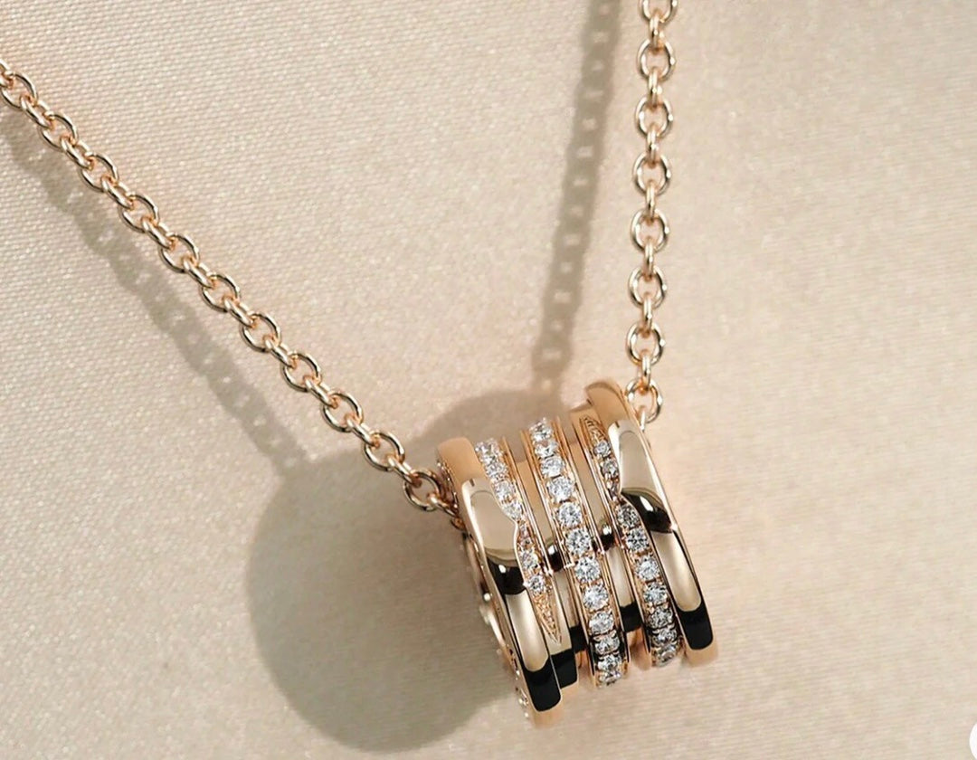 [⭐Haelin Jewelry]ZERO 1 PINK GOLD DIAMOND NECKLACE