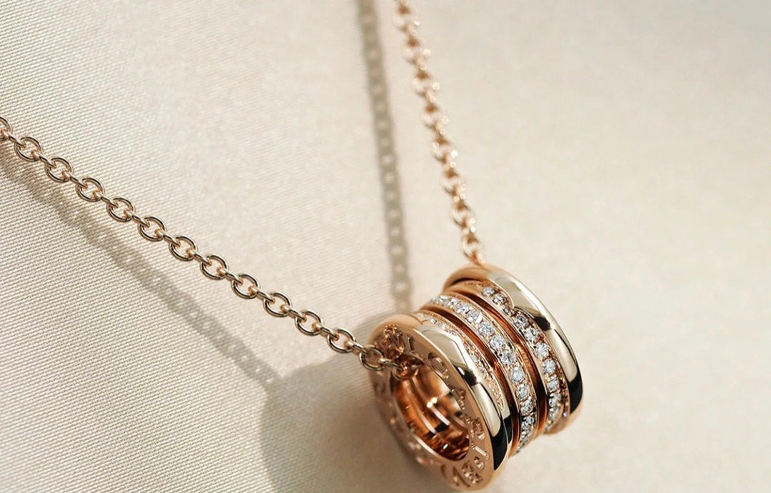 [⭐Haelin Jewelry]ZERO 1 PINK GOLD DIAMOND NECKLACE