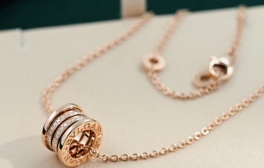 [⭐Haelin Jewelry]ZERO 1 PINK GOLD DIAMOND NECKLACE