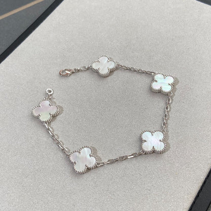 [⭐Haelin Jewelry]CLOVER WHITE PEARL MOP 5 MOTIF BRACELET COLLECTION