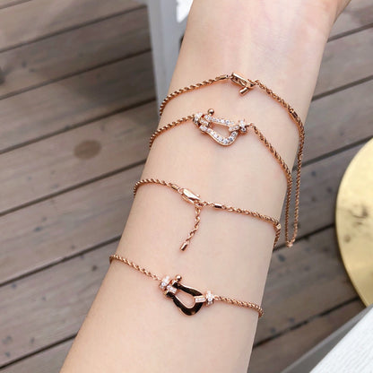 [⭐Haelin Jewelry]FORCE 10 PINK GOLD DIAMOND NECKLACE