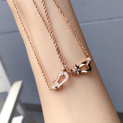 [⭐Haelin Jewelry]FORCE 10 PINK GOLD DIAMOND NECKLACE