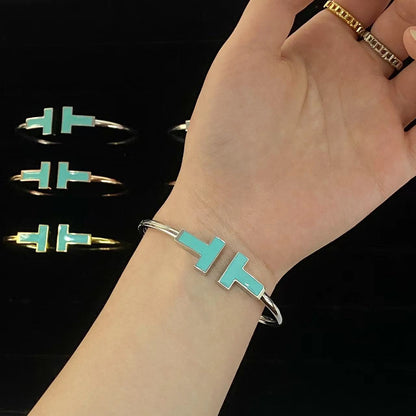 [Haelin Jewelry]T WIDE TURQUOISE OPEN BRACELET
