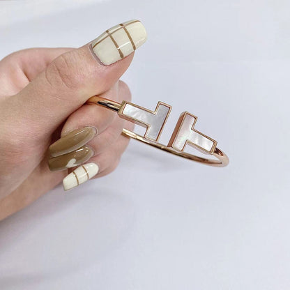 [Haelin Jewelry]T WIDE MOP OPEN BRACELET