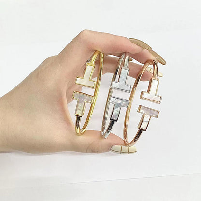 [Haelin Jewelry]T WIDE MOP OPEN BRACELET