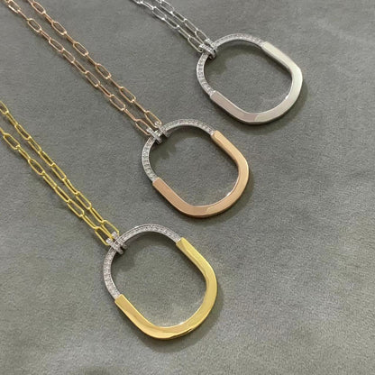 [Haelin Jewelry]LOCK DIAMOND NECKLACE