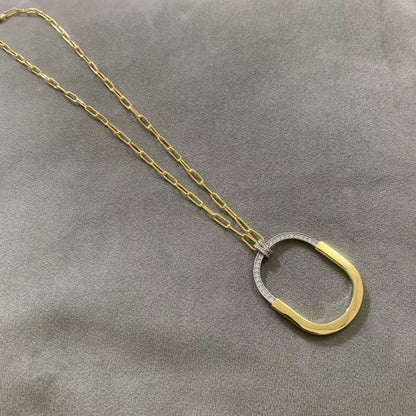 [Haelin Jewelry]LOCK DIAMOND NECKLACE