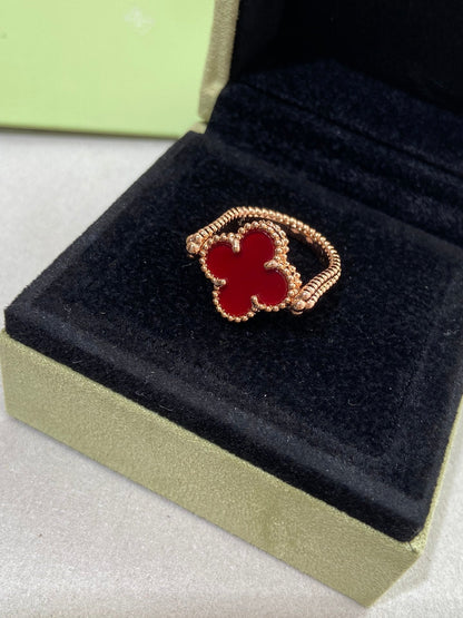 [⭐Haelin Jewelry]CLOVER RIVERSIBLE ROSE GOLD RING
