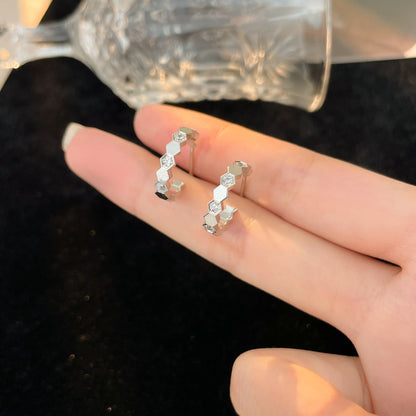 [⭐Haelin Jewelry]BEE LOVE DIAMOND HOOP EARRINGS