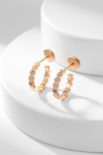 [⭐Haelin Jewelry]BEE LOVE DIAMOND HOOP EARRINGS