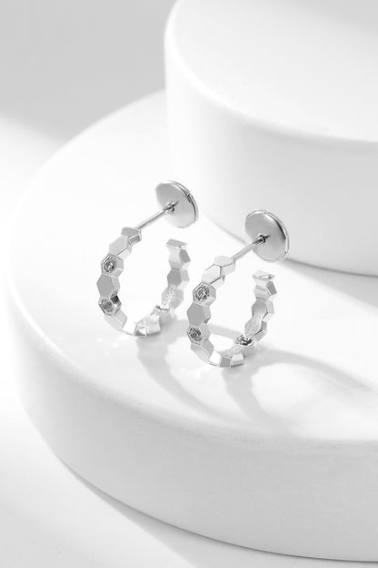 [⭐Haelin Jewelry]BEE LOVE DIAMOND HOOP EARRINGS