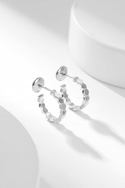[⭐Haelin Jewelry]BEE LOVE DIAMOND HOOP EARRINGS