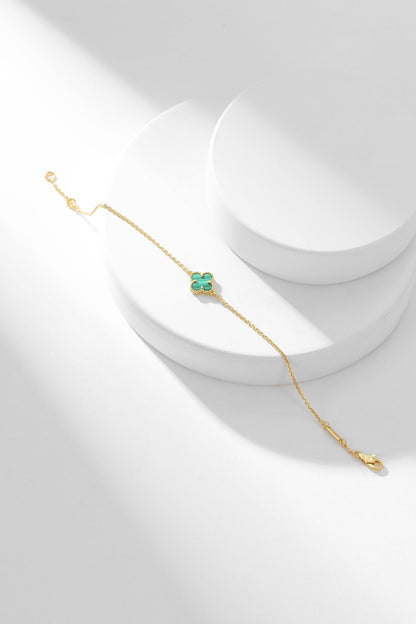 [⭐Haelin Jewelry]CLOVER BRACELET MALACHITE 1 MOTIF