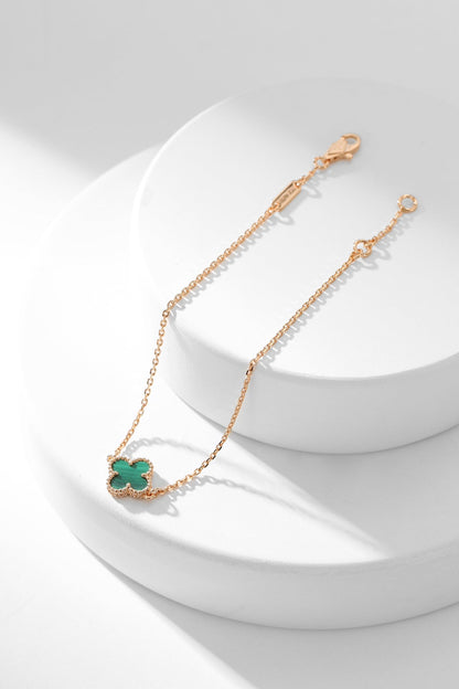 [⭐Haelin Jewelry]CLOVER BRACELET MALACHITE 1 MOTIF