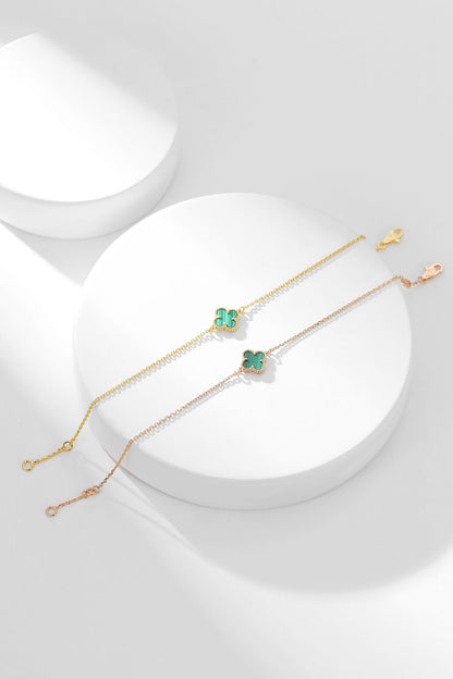 [⭐Haelin Jewelry]CLOVER BRACELET MALACHITE 1 MOTIF