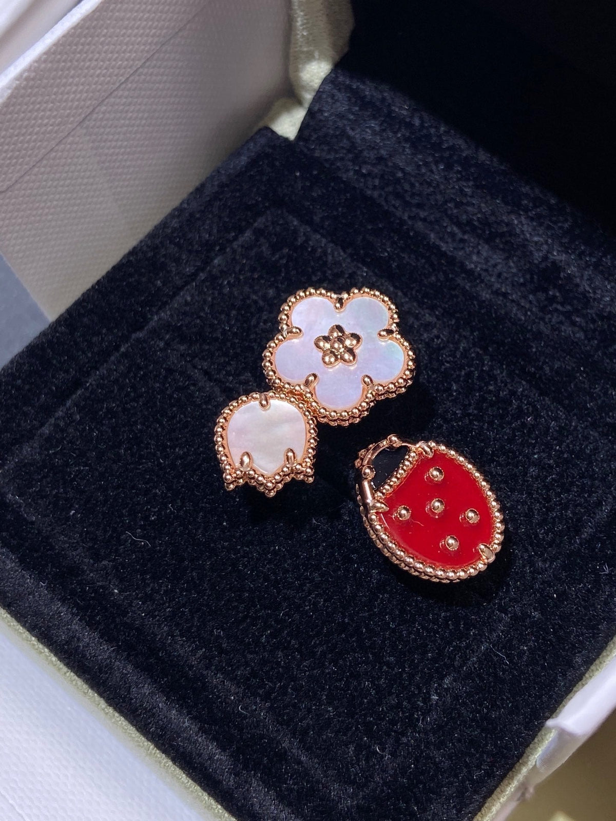 [⭐Haelin Jewelry]LUCKY 3 MOTIF ROSE GOLD RING