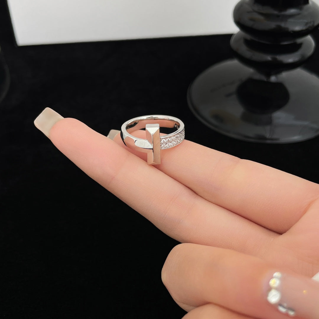 [Haelin Jewelry]T WIDE DIAMOND RING