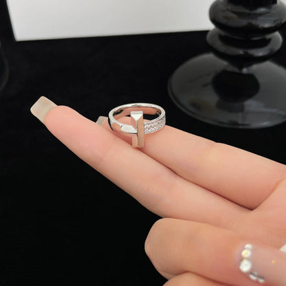 [Haelin Jewelry]T WIDE DIAMOND RING