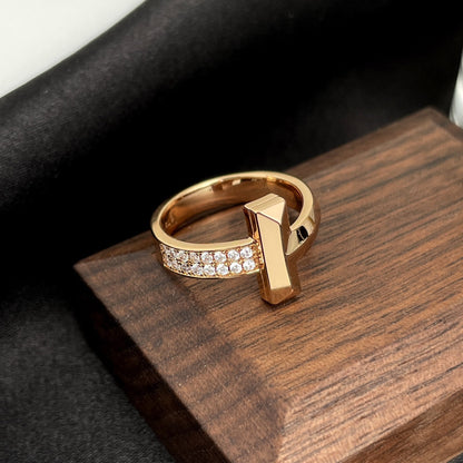 [Haelin Jewelry]T WIDE DIAMOND RING