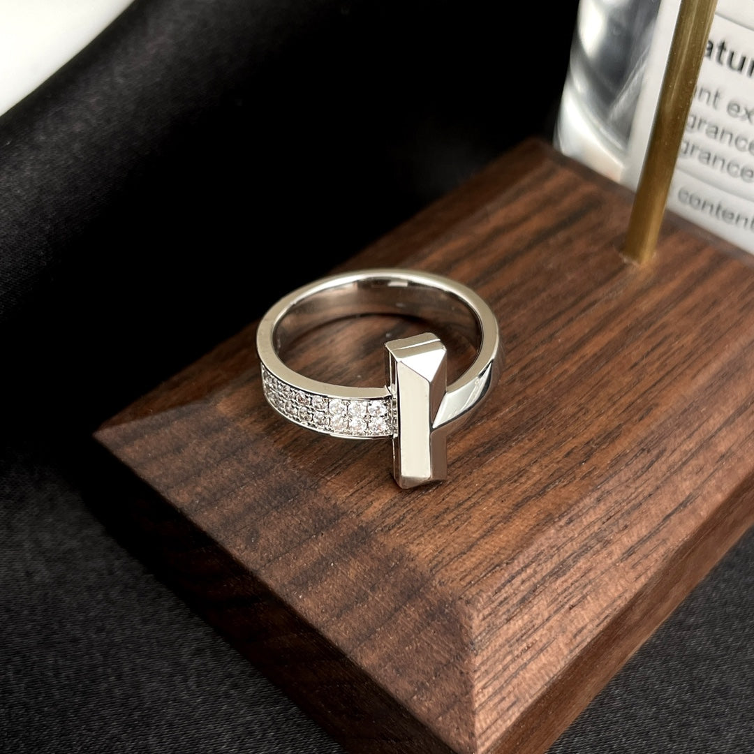 [Haelin Jewelry]T WIDE DIAMOND RING