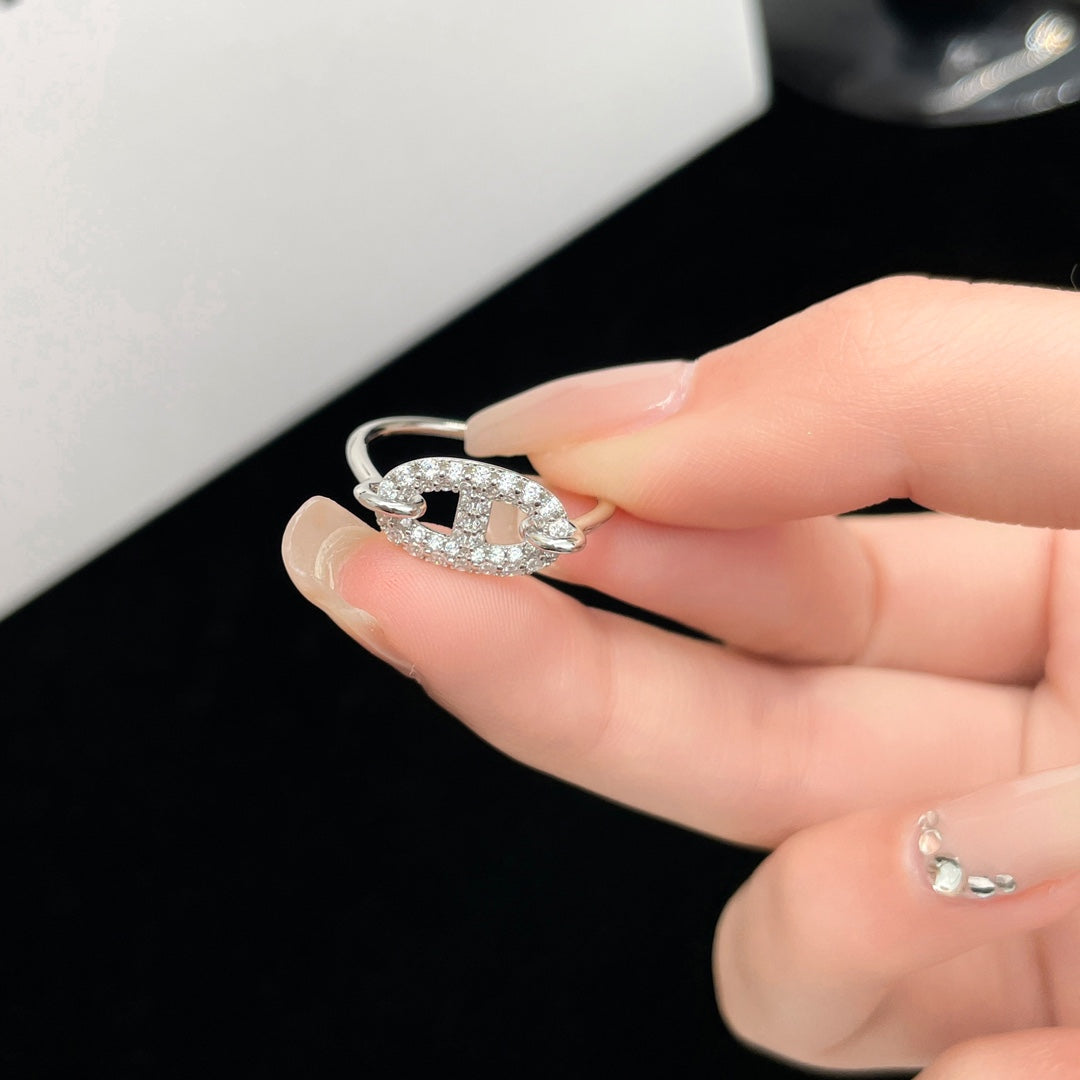 [⭐Haelin Jewelry]RONDE SMALL SILVER DIAMOND RING