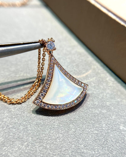 [⭐Haelin Jewelry]DREAM MOP DIAMOND PAVED PINK GOLD NECKLACE
