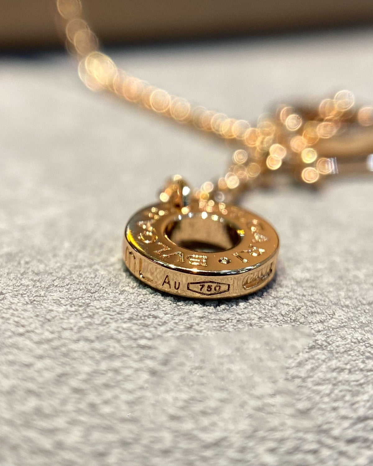 [⭐Haelin Jewelry]DREAM MOP DIAMOND PAVED PINK GOLD NECKLACE