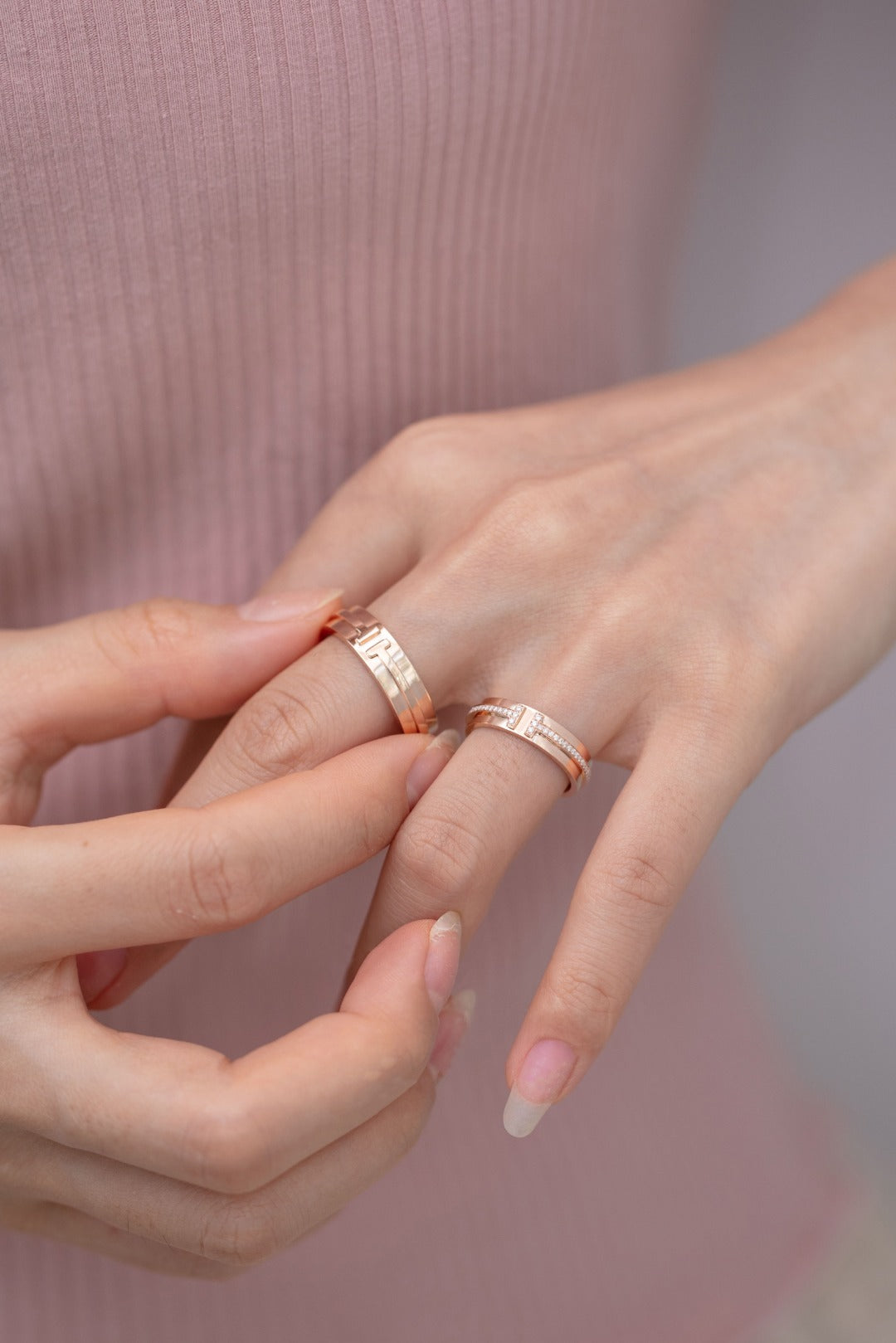 [Haelin Jewelry]T PINK GOLD RING