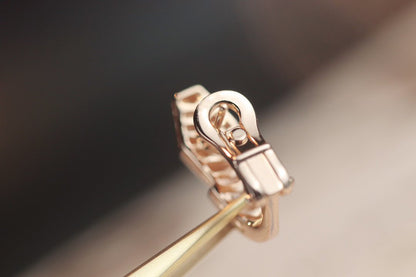 [⭐Haelin Jewelry]SERPENT PINK GOLD DIAMOND EARRINGS