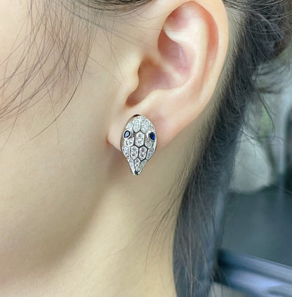 [⭐Haelin Jewelry]SERPENT DIAMOND STUD EARRINGS