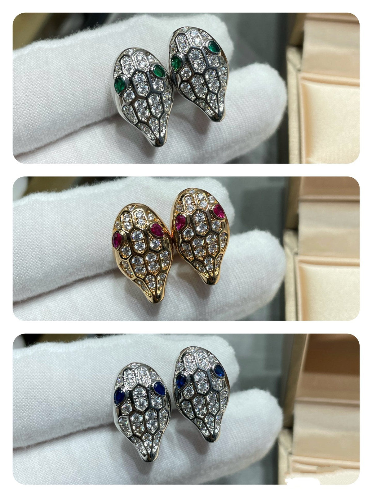 [⭐Haelin Jewelry]SERPENT DIAMOND STUD EARRINGS