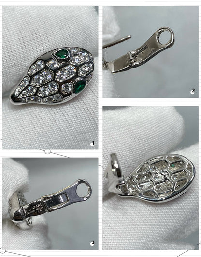 [⭐Haelin Jewelry]SERPENT DIAMOND STUD EARRINGS